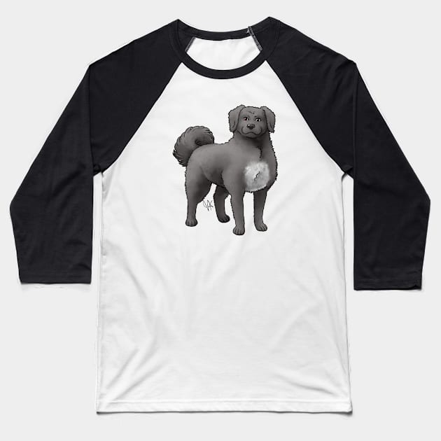 Dog - Wetterhoun - Black Baseball T-Shirt by Jen's Dogs Custom Gifts and Designs